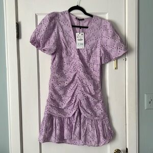Zara lavender eyelet dress